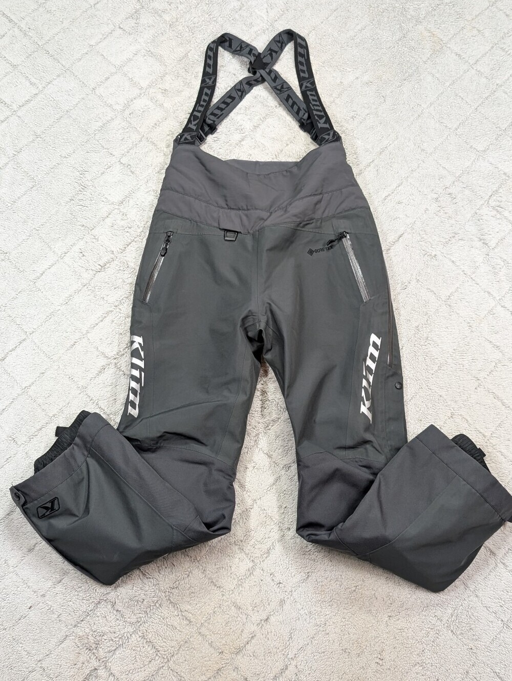 Klim Pants Adult S Gray Alpine Bibs Mountain Snow Climbing Performance Gore-Tex